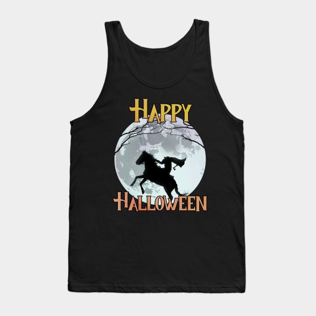 Happy Halloween - The Headless Horseman Tank Top by Moon Lit Fox